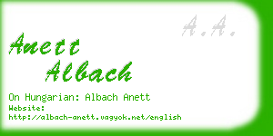 anett albach business card